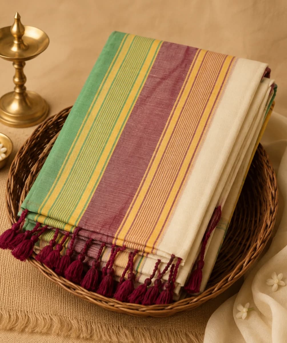 Indigo Blue Mul Mul Cotton Saree